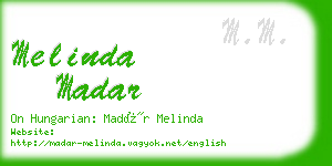 melinda madar business card